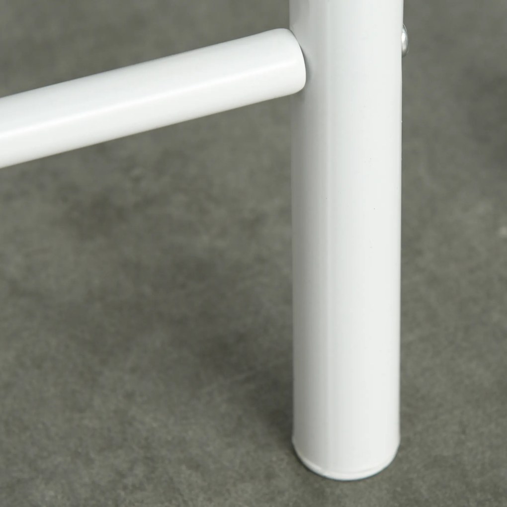 HOMCOM Σετ Μπάρας με 2 Σκαμπό Μπαρ, Τραπέζι Κουζίνας με Ράφι Αποθήκευσης, Τραπέζι Τραπεζαρίας για Τραπεζαρία, Κουζίνα, Λευκό