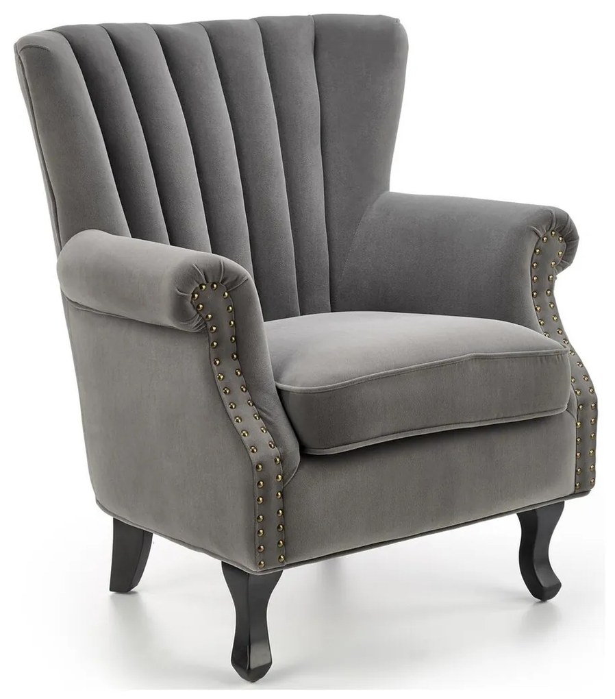 Πολυθρόνα Houston 1105, Γκρι, 87x73x70cm, 18 kg, Ταπισερί, Πόδια: Ξύλο | Epipla1.gr