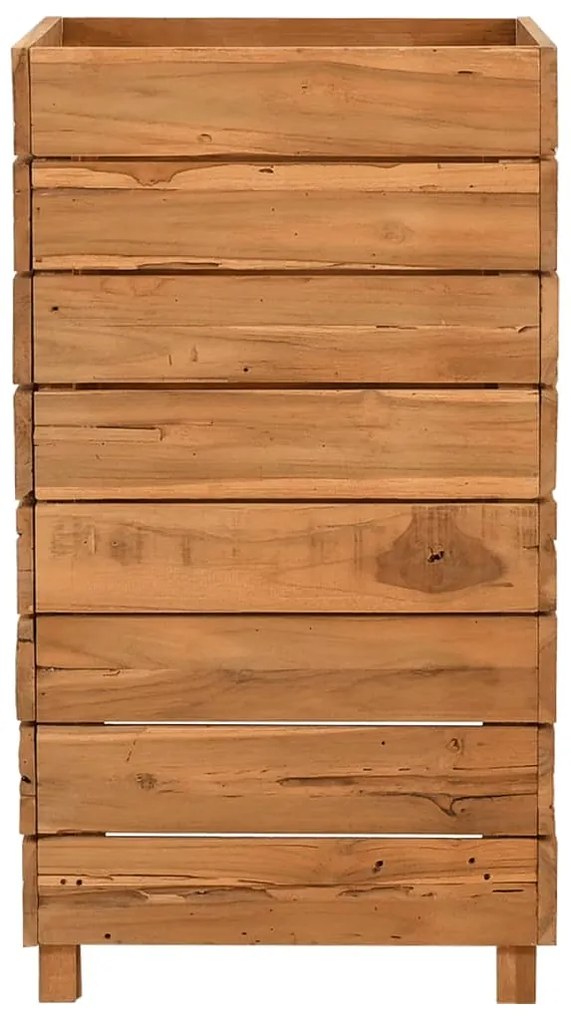 vidaXL Ζαρντινιέρα Υπερυψωμένη 50x40x72 εκ. Ανακυκλ. Ξύλο Teak/Ατσάλι