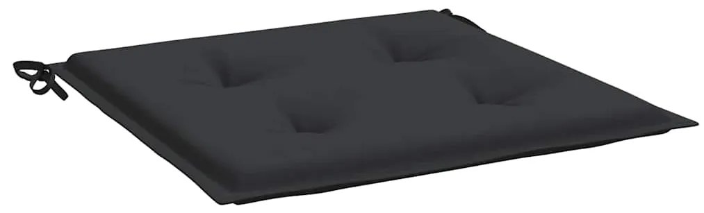 vidaXL Μαξιλάρια Καρέκλας Κήπου 2 τεμ. Μαύρα 40x40x4 εκ. Υφασμάτινα