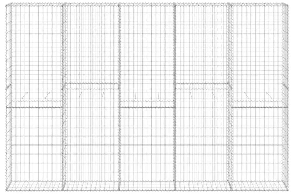 vidaXL Συρματοκιβώτιο Τοίχος 300x30x200 εκ. Γαλβαν.Χάλυβας + Καλύμματα