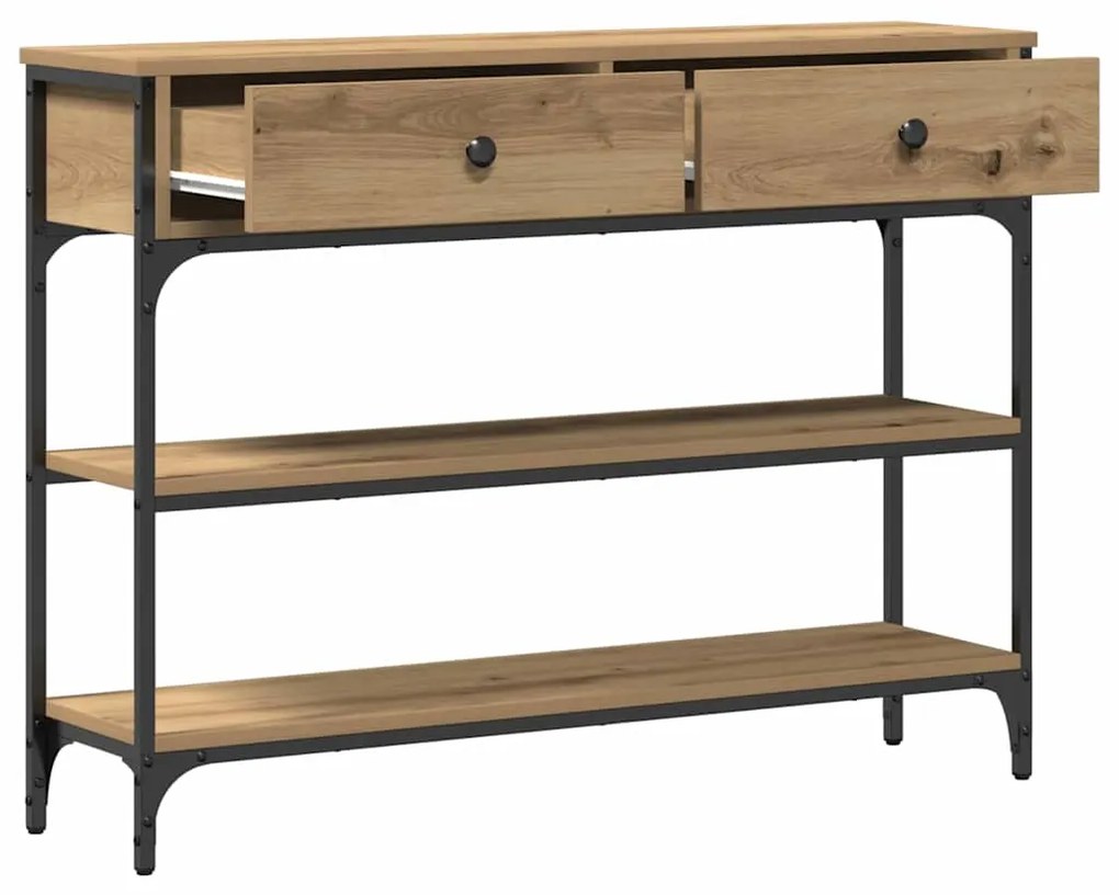 vidaXL Τραπέζι Κονσόλας με συρτάρι artisan δρυς 100 x 25 x 75 εκ.
