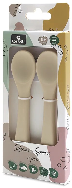 Σετ Κουτάλια Σιλικόνης 2Τμχ. Beige 10230690005  Lorelli