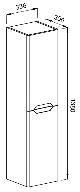 Στήλη PERLA Λευκό MDF 18mm Λάκα 34 3CPER034WHM κρεμαστή