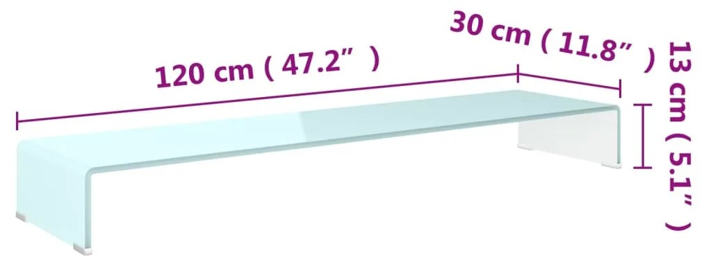 vidaXL Βάση Τηλεόρασης/Οθόνης Πράσινη 120 x 30 x 13 εκ. Γυάλινη
