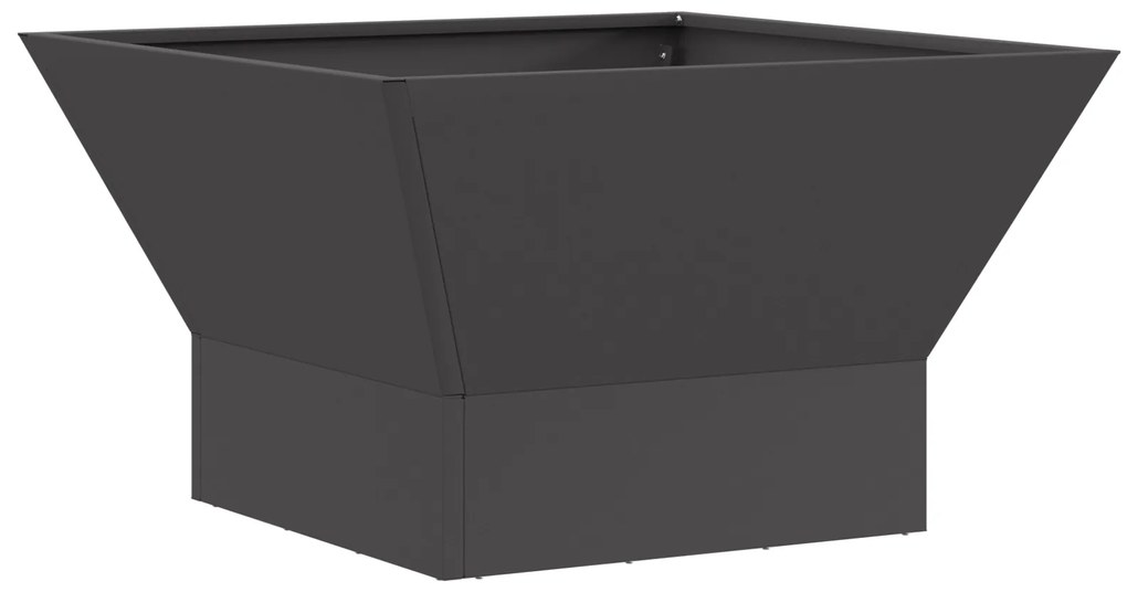 vidaXL Τζάκι Τετράγωνο Μαύρο 60x60x35 εκ. Ατσάλι