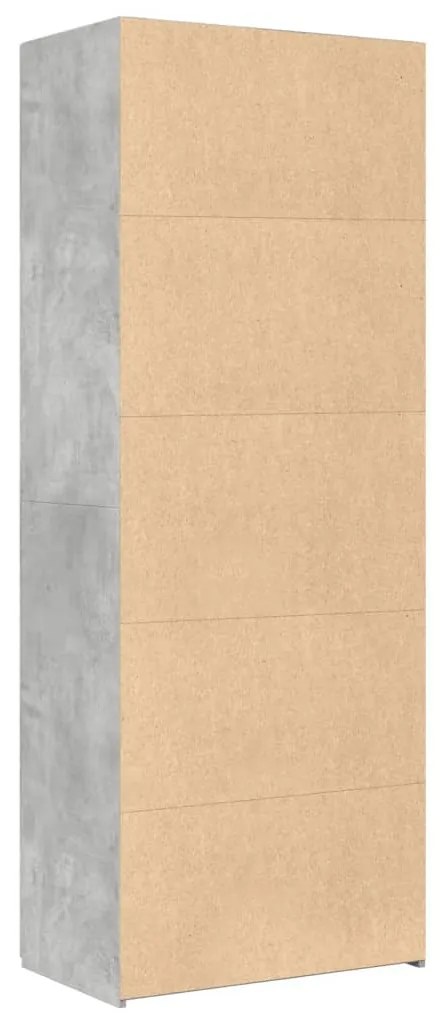vidaXL Ντουλάπι Γκρι Σκυροδέματος 70x42,5x185 εκ. Επεξεργασμένο Ξύλο
