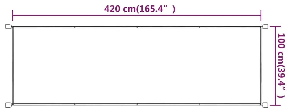 Τέντα Κάθετη Τερακότα 100 x 420 εκ. από Ύφασμα Oxford - Κόκκινο