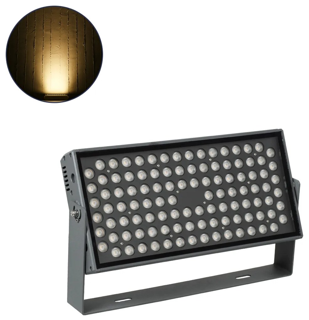 GloboStar FLOOD-ZANA 90558 Προβολέας Wall Washer για Φωτισμό Κτιρίων LED 100W 9000lm 30° DC 24V Αδιάβροχο IP65 Μ45.5 x Π28 x Υ10cm Θερμό Λευκό 2700K - Γκρι Ανθρακί - 3 Years Warranty - 90558