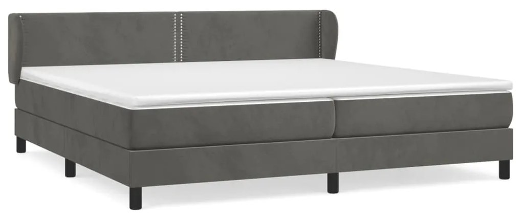 ΚΡΕΒΑΤΙ BOXSPRING ΜΕ ΣΤΡΩΜΑ ΣΚΟΥΡΟ ΓΚΡΙ 200X200 ΕΚ. ΒΕΛΟΥΔΙΝΟ 3127452