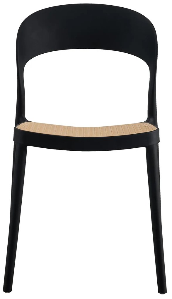 Καρέκλα CLEO C5936.02 Πολυπροπυλενίου Μαύρη - Μπέζ 41x53x81Υ εκ. 41x53x81 εκ.