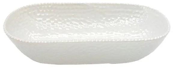 Διακοσμητική Πιατέλα Κεραμική Λευκή Art Et Lumiere 37,5x16,5x7εκ. 40811