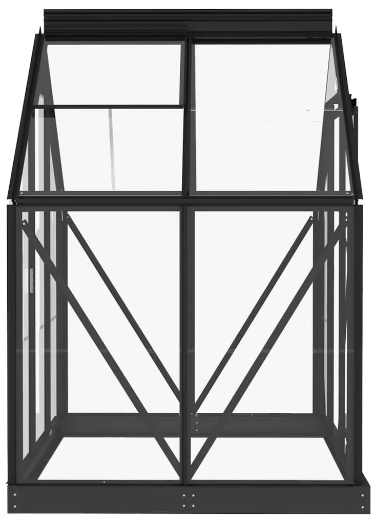 Θερμοκήπιο Γυάλινο Ανθρακί 155 x 103 x 191 εκ. από Αλουμίνιο 3082333