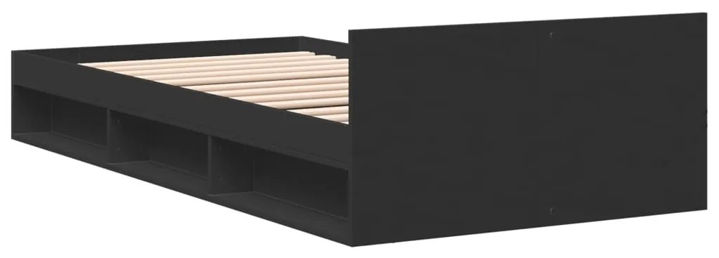 vidaXL Πλαίσιο Κρεβατιού με Συρτάρια Μαύρο 100x200 εκ Επεξεργ. Ξύλο