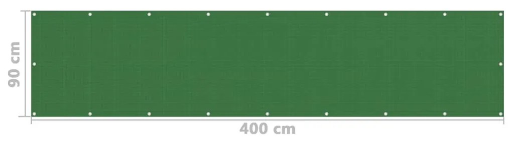 vidaXL Διαχωριστικό Βεράντας Ανοιχτό Πράσινο 90 x 400 εκ. από HDPE