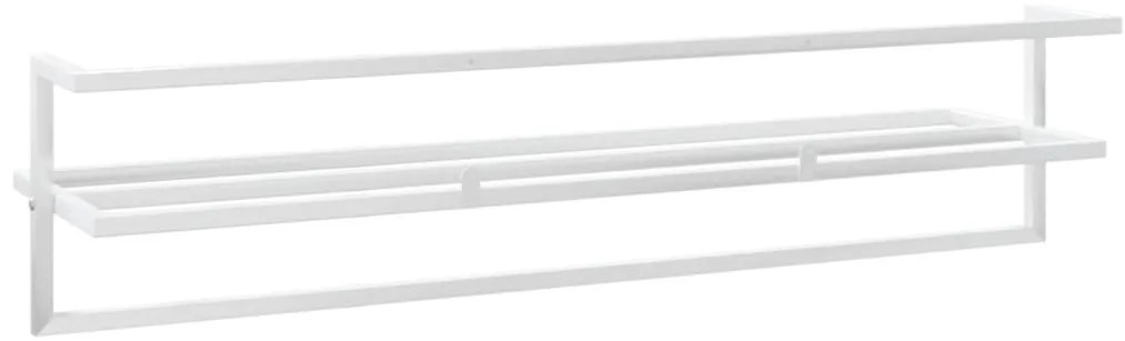 vidaXL Βάση για Πετσέτες Επιτοίχια Λευκή 95 x 25 x 22 εκ. Σιδερένια