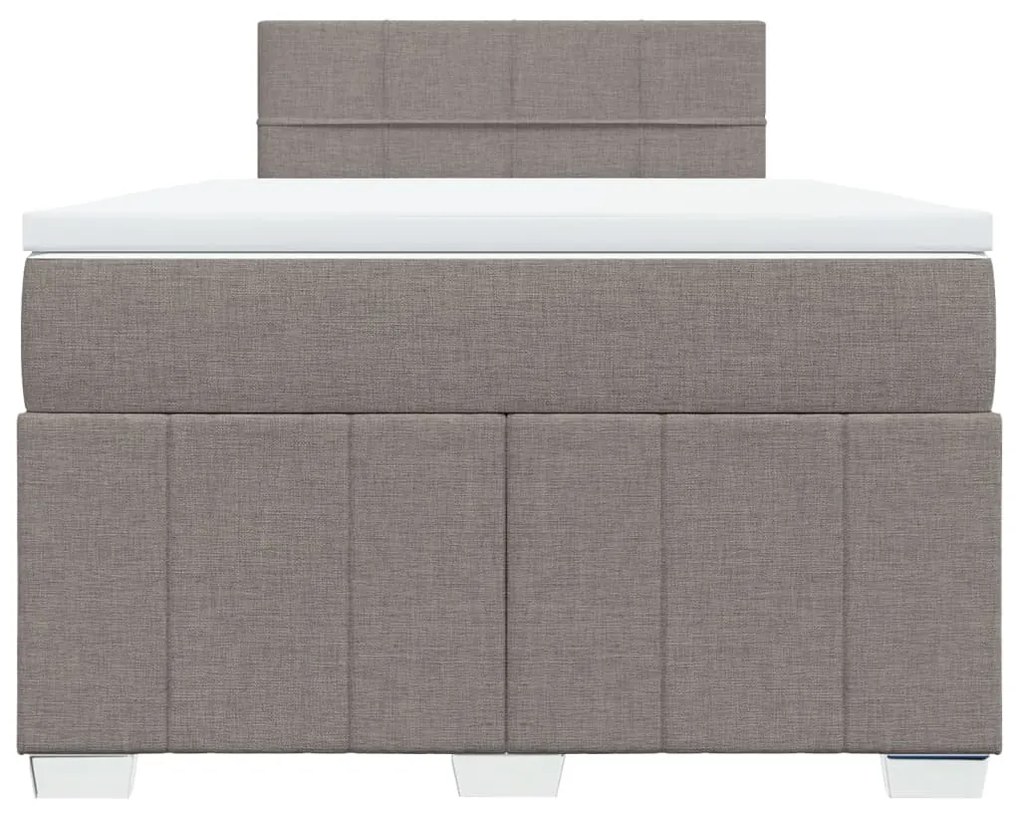 Κρεβάτι Boxspring με Στρώμα Taupe 120x190 εκ. Υφασμάτινο - Μπεζ-Γκρι