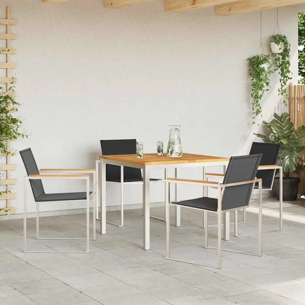 vidaXL Σέτ φαγητού για κήπο 5 pcs Συμπαγές Ξύλο Τικ