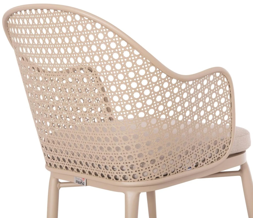 Καρέκλα - Πολυθρόνα OREGO C6268.03 Καπουτσίνο Αλουμινίου με Μπέζ Μαξιλάρι 58x55x83Υεκ. 58x55x83 εκ.