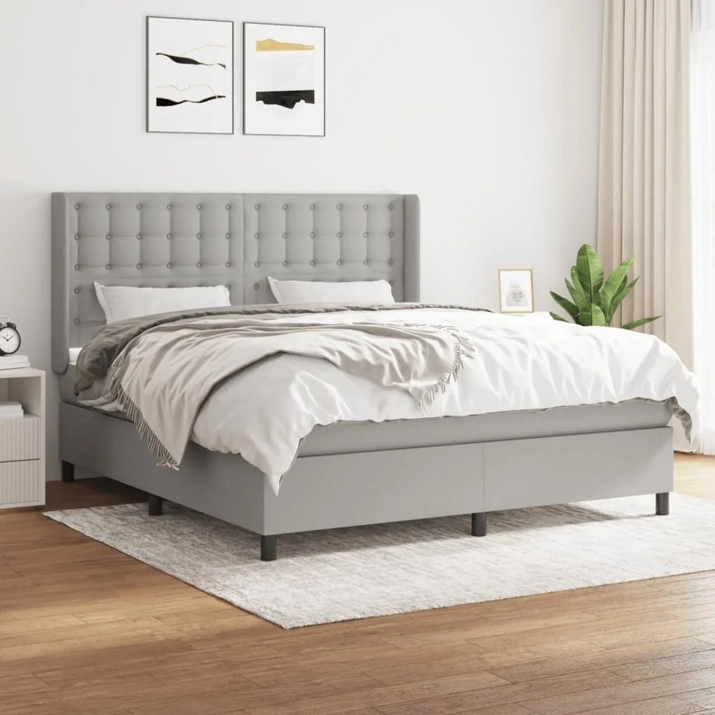 ΚΡΕΒΑΤΙ BOXSPRING ΜΕ ΣΤΡΩΜΑ ΑΝΟΙΧΤΟ ΓΚΡΙ 180X200 ΕΚ. ΥΦΑΣΜΑΤΙΝΟ 3131769