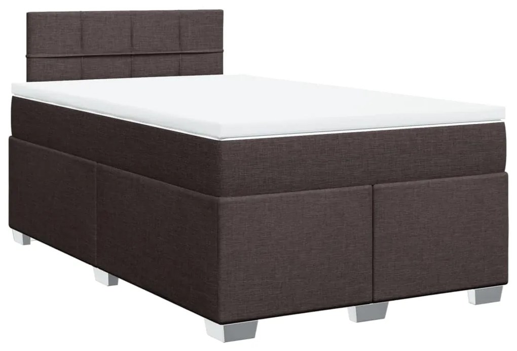 ΚΡΕΒΑΤΙ BOXSPRING ΜΕ ΣΤΡΩΜΑ ΣΚΟΥΡΟ ΚΑΦΕ 120X190 ΕΚ ΥΦΑΣΜΑΤΙΝΟ 3288130