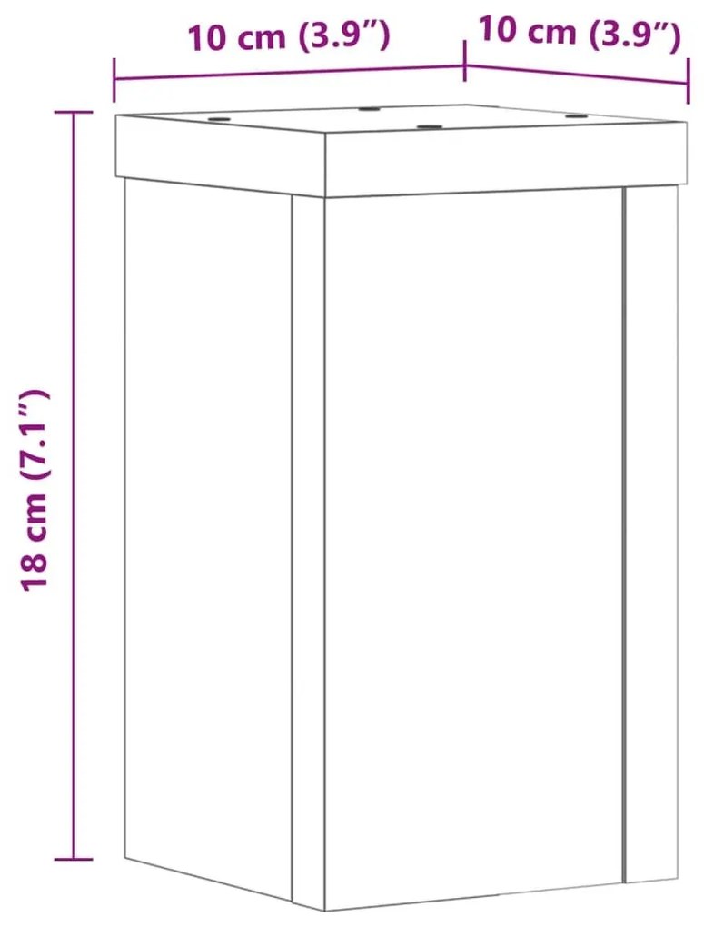 Βάσεις Φυτών 2 Τεμ. Sonoma Δρυς 10x10x18 εκ. Επεξεργασμένο Ξύλο - Καφέ