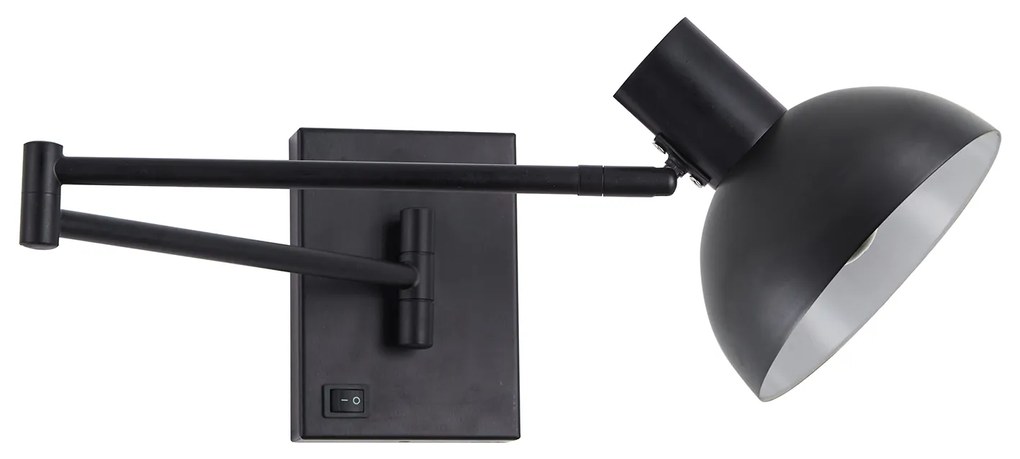 Φωτιστικό Τοίχου - Απλίκα SE21-BL-52-MS3 ADEPT WALL LAMP Black Wall Lamp with Switcher and Black Metal Shade+ - 51W - 100W - 77-8385