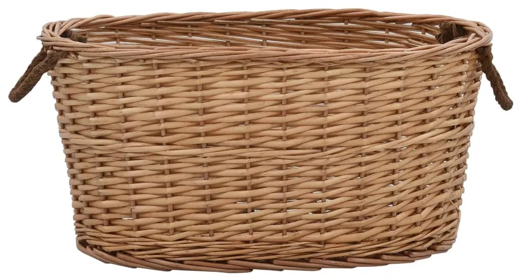 vidaXL Καλάθι Καυσόξυλων με Λαβές Μεταφοράς 56x40x28 εκ. Φυσική Ιτιά