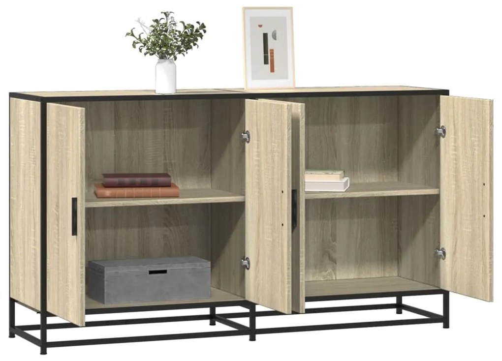 vidaXL Sideboard Sonoma Oak 134x35x76 cm Κατασκευασμένο ξύλο