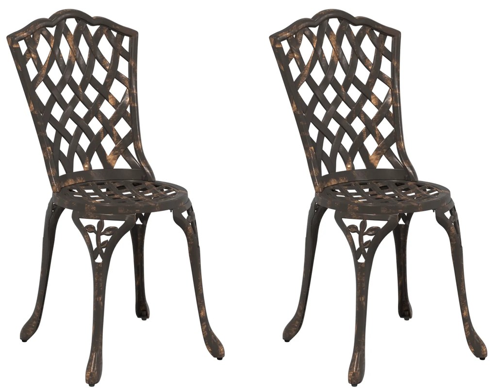 vidaXL Καρέκλα Κήπου 2 pcs Μπρονζέ 55 x 56.5 x 91εκ Αλουμίνιο