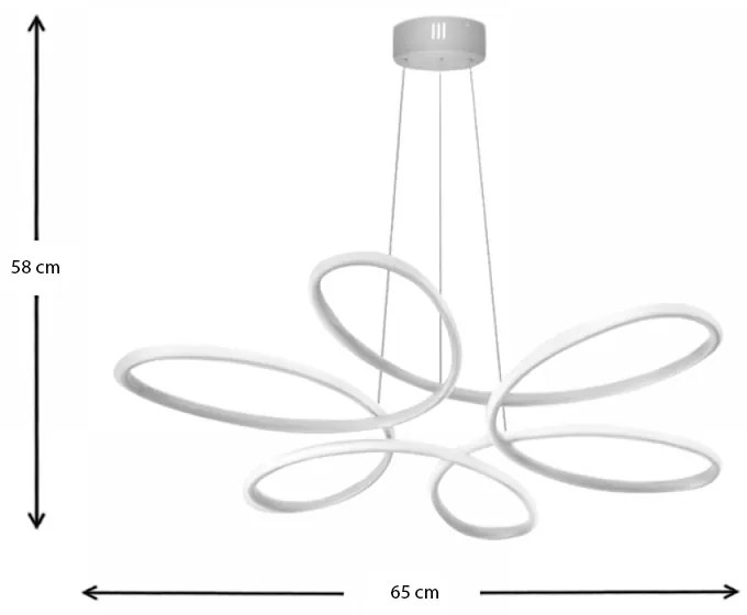 Φωτιστικό οροφής Led Herring Megapap μεταλλικό χρώμα λευκό 65x65x58εκ.