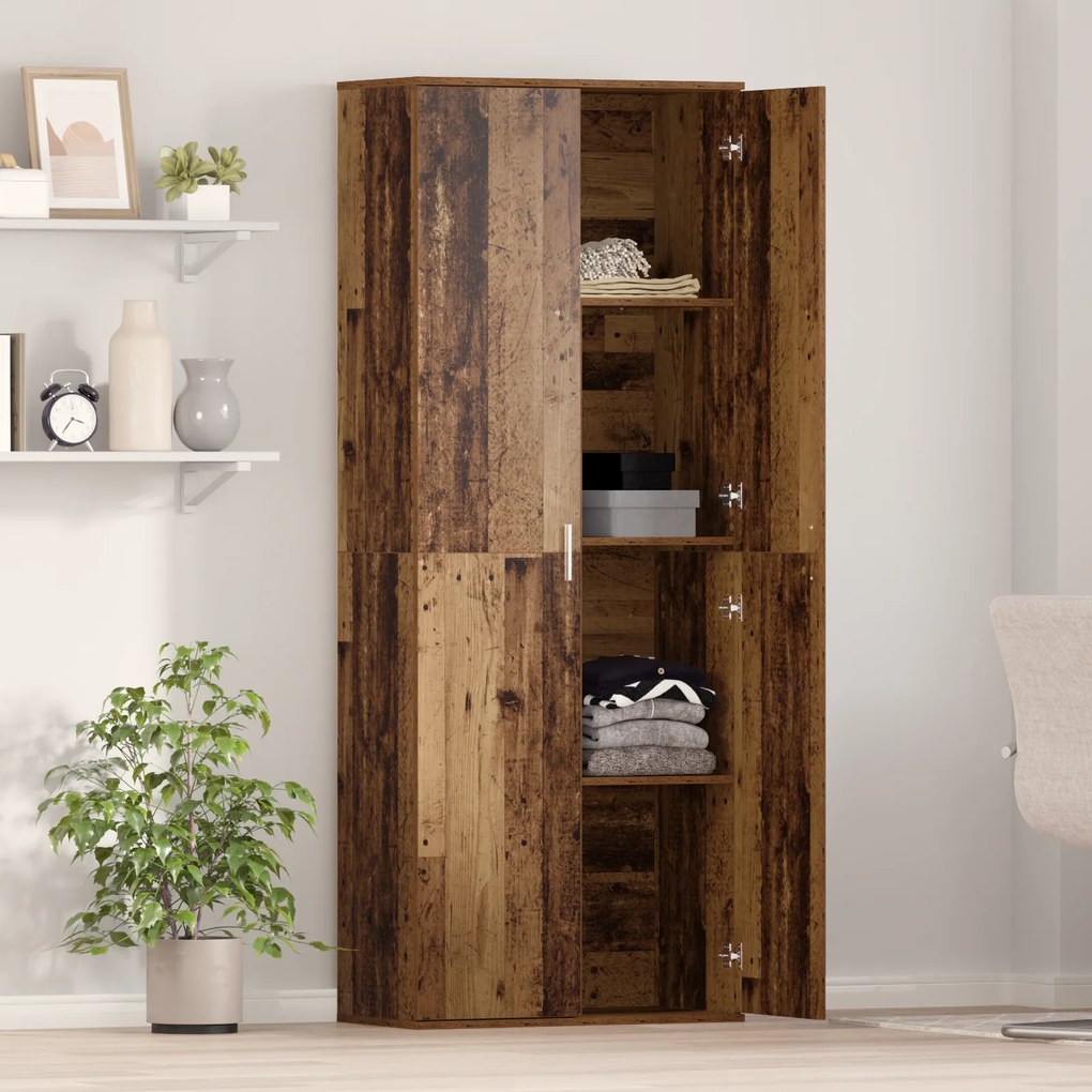vidaXL Υψηλό ντουλάπι Παλιού Ξύλου 70x35x180 cm Επεξεργασμένο Ξύλο