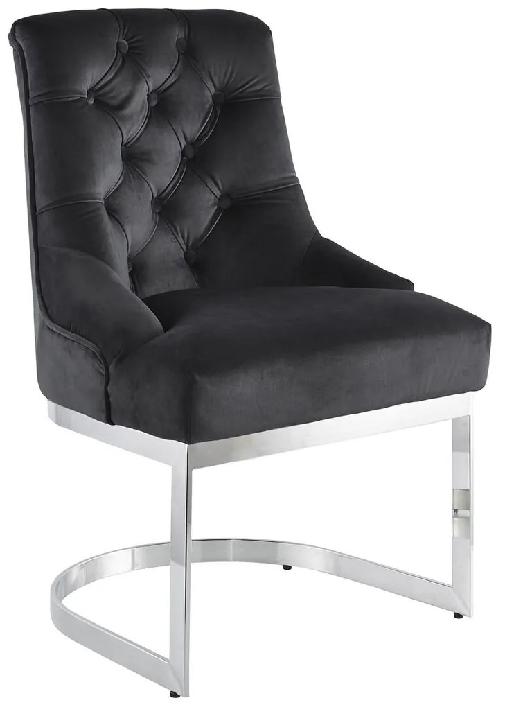 Καρέκλα Τραπεζαρίας DKD Home Decor Μαύρο Ασημί 60 x 58 x 93 cm