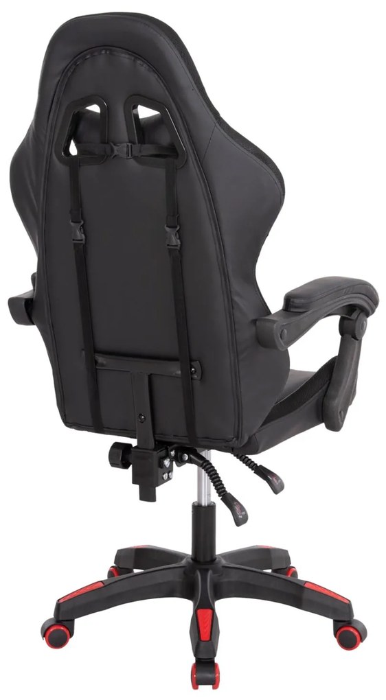 ΠΟΛΥΘΡΟΝΑ GAMING DARREN ΜΑΥΡΟ-ΚΟΚΚΙΝΟ PVC & NYLON 51x49x125Υεκ.