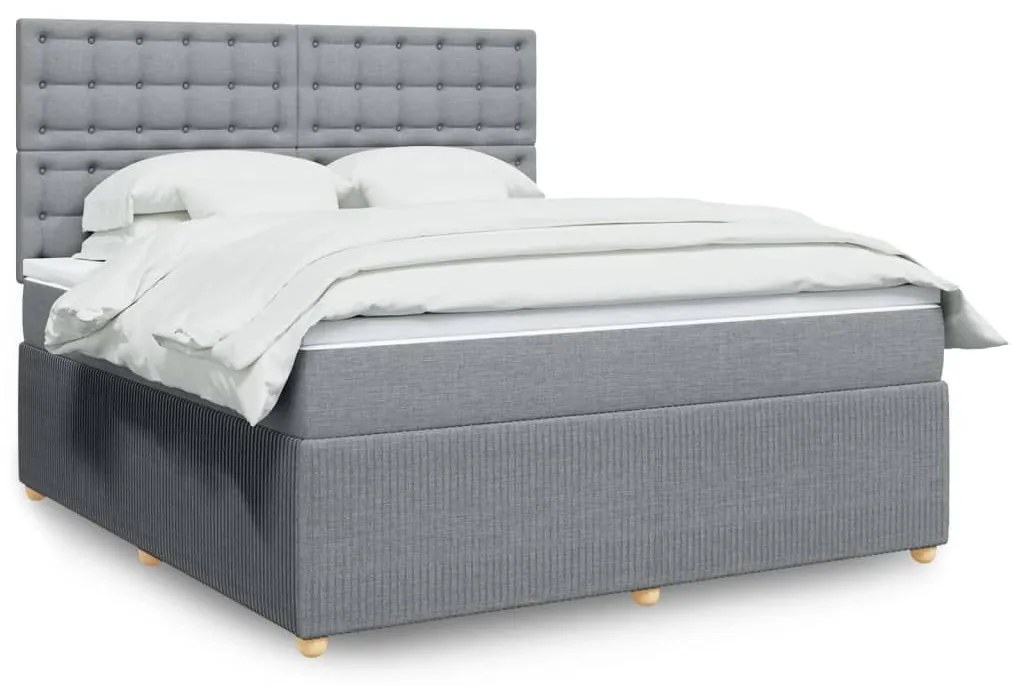 ΚΡΕΒΑΤΙ BOXSPRING ΜΕ ΣΤΡΩΜΑ ΑΝΟΙΧΤΟ ΓΚΡΙ 180X200 ΕΚ. ΥΦΑΣΜΑΤΙΝΟ 3294449