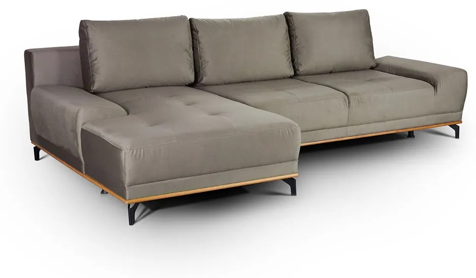 NATURA ΚΑΝΑΠΕΣ ΚΡΕΒΑΤΙ ΓΩΝΙΑ ΑΡΙΣΤΕΡΗ TAUPE 283x164xH90cm - Ύφασμα - 01-2646