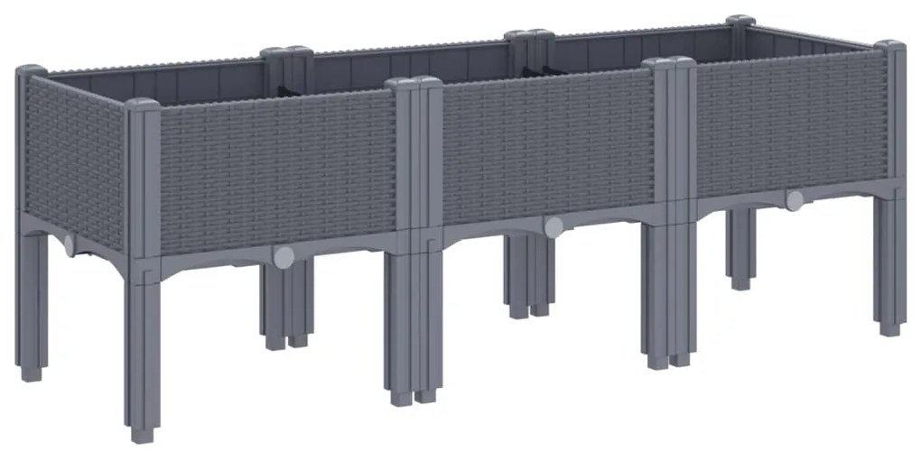 vidaXL Ζαρντινιέρα Κήπου με Πόδια Μπλε Γκρι 120x40x42 εκ. Πολυπροπυλένιο
