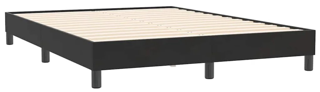 vidaXL Κρεβάτι Boxspring με Στρώμα Μαύρο 160x210 εκ. Βελούδινο