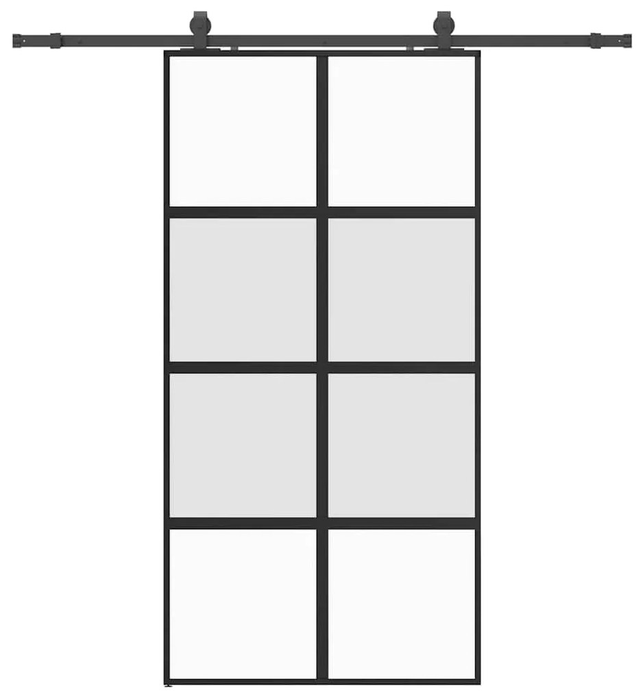 vidaXL Σετ συρόμενης πόρτας με υλικό μαύρο 102,5x205 cm