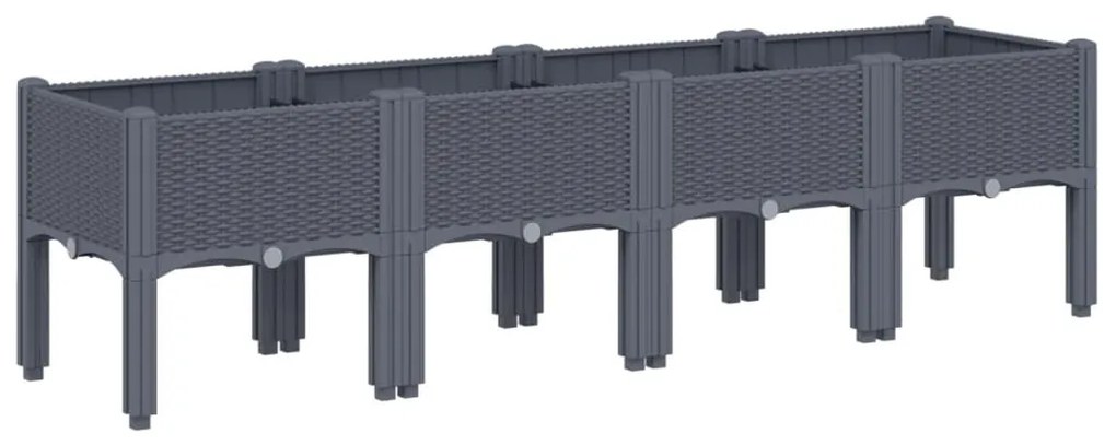 vidaXL Ζαρντινιέρα Κήπου με Πόδια Μπλε Γκρι 160x40x42 εκ. Πολυπροπυλένιο