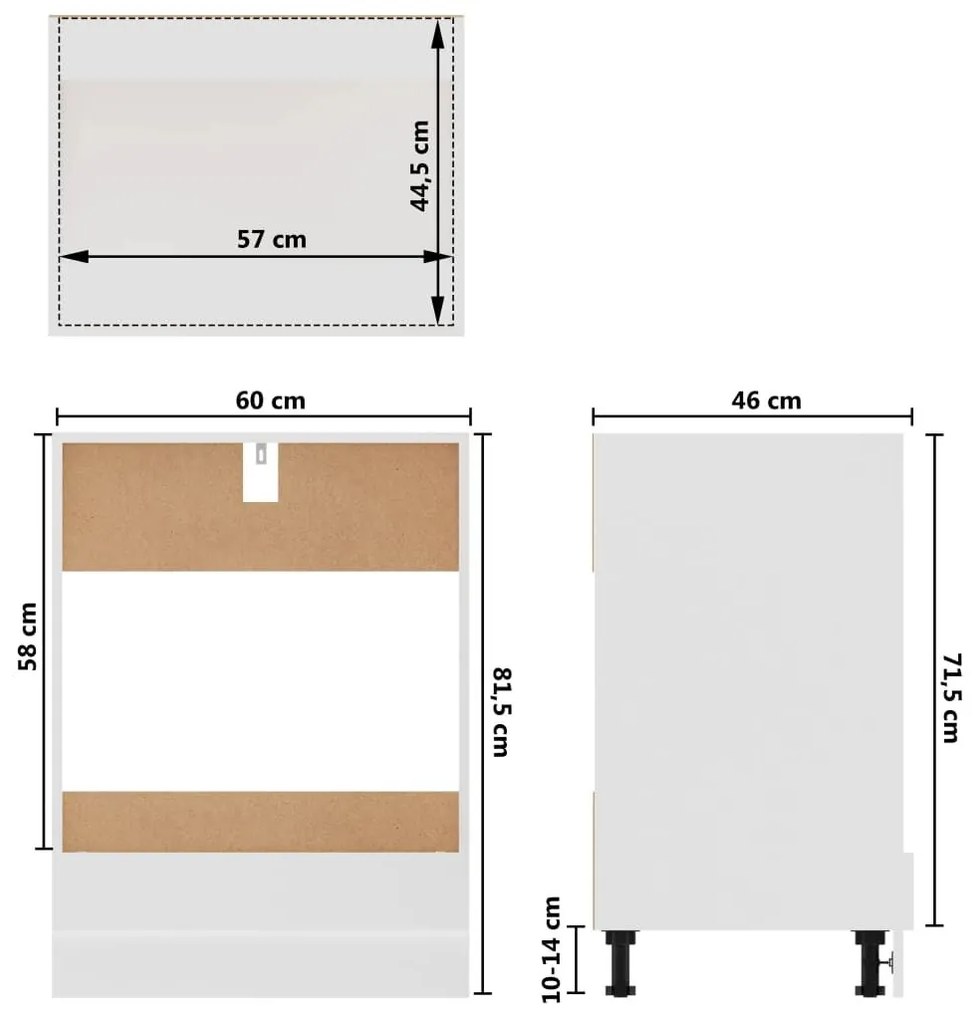 Ντουλάπι για Φούρνο Λευκό 60x46x81,5 εκ. Επεξ. Ξύλο - Λευκό