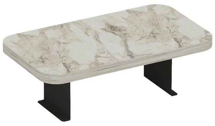 Βοηθητικό τραπεζάκι Linea I όψη γκρι μάρμαρο - μαύρα μεταλλικά πόδια 20x35x10 εκ. 20x35x10 εκ.