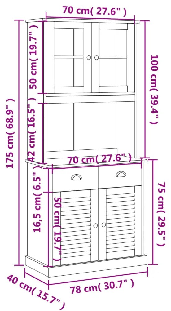 ΒΙΤΡΙΝΑ VIGO 78 X 40 X 175 ΕΚ. ΑΠΟ ΜΑΣΙΦ ΞΥΛΟ ΠΕΥΚΟΥ 3188301