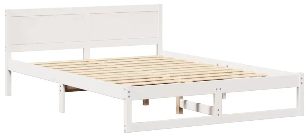 vidaXL Σκελετός Κρεβατιού Λευκό 160 x 200 cm Μασίφ ξύλο πεύκου