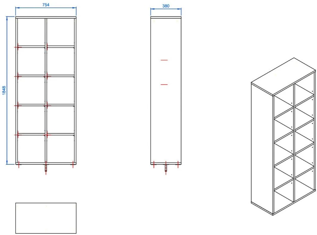 Βιβλιοθήκη Simple 2x5-Φυσικό