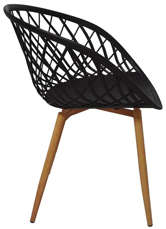 Τραπεζαρία Ezra-Natali σετ 5τεμ pp-mdf σε μαύρη-φυσική απόχρωση 120x80x76εκ 120x80x76 εκ.