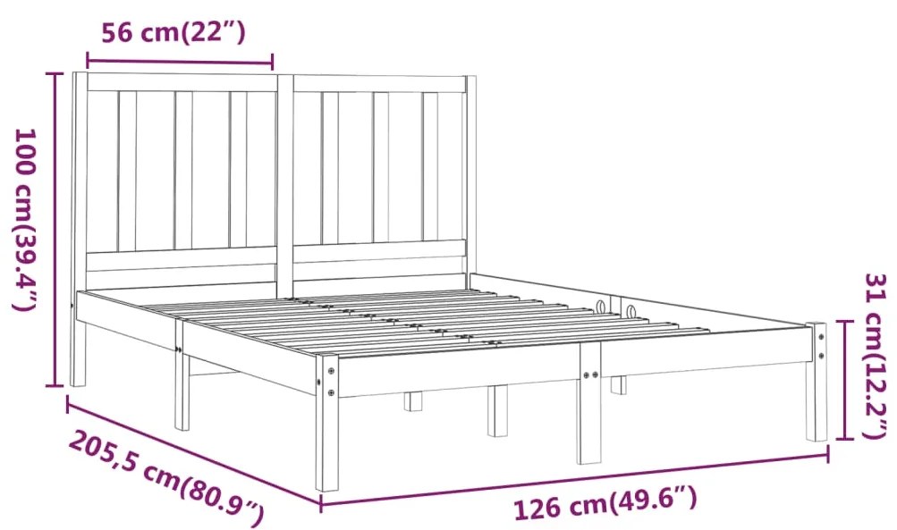 ΠΛΑΙΣΙΟ ΚΡΕΒΑΤΙΟΥ 120 X 200 ΕΚ. ΑΠΟ ΜΑΣΙΦ ΞΥΛΟ 3106763