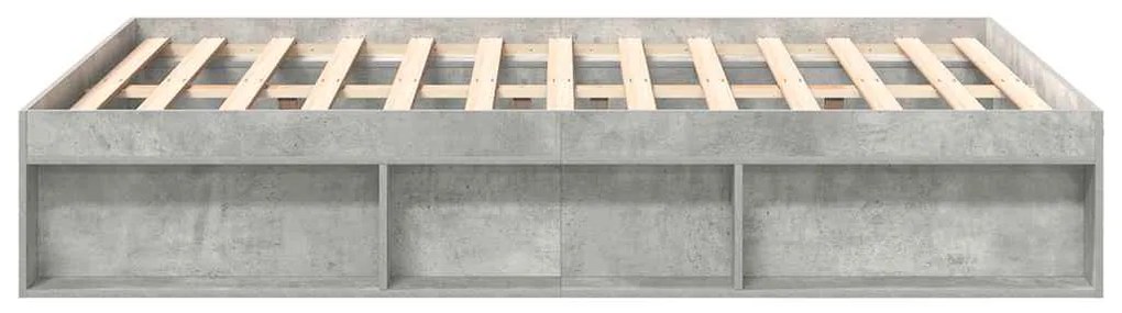 vidaXL Πλαίσιο Κρεβατιού Γκρι Σκυροδέματος 150 x 200 εκ. King Size