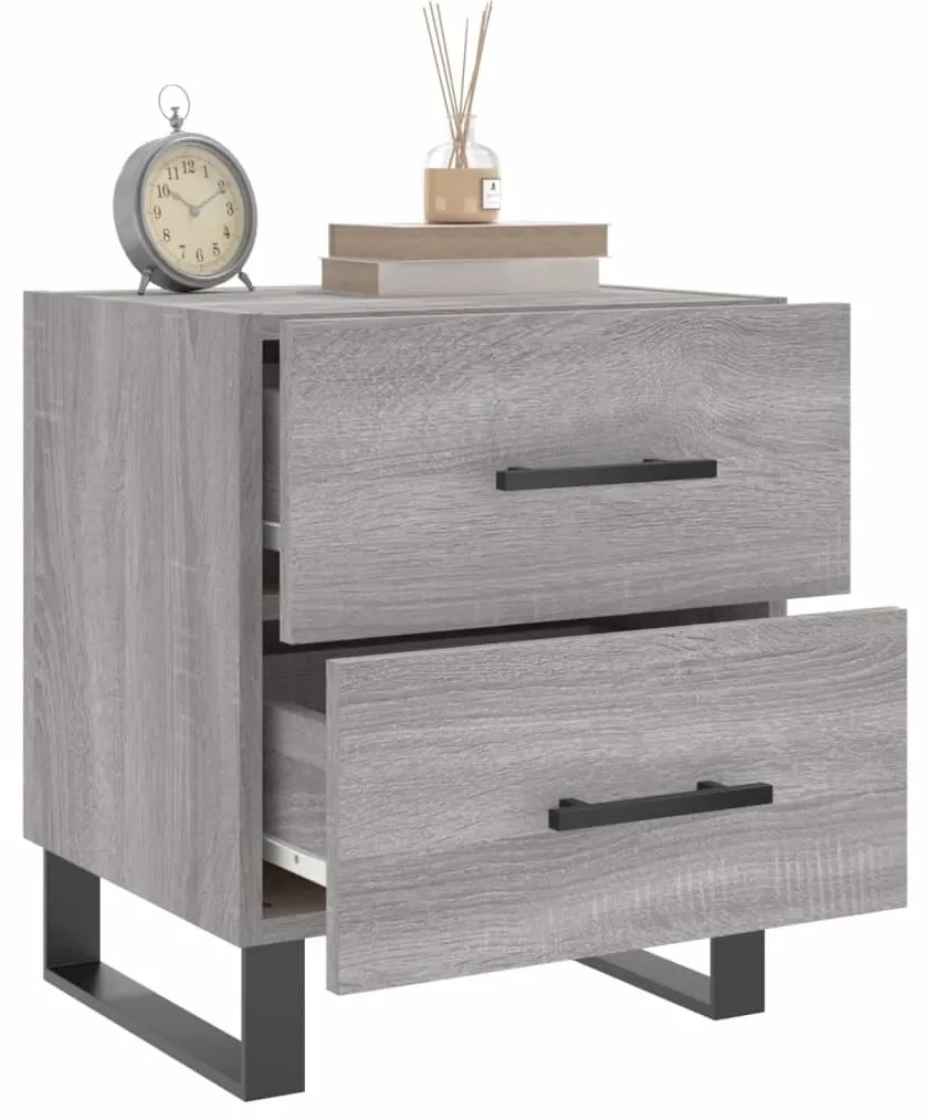 vidaXL Κομοδίνο Γκρι Sonoma 40 x 35 x 47,5 εκ. από Επεξεργασμένο Ξύλο