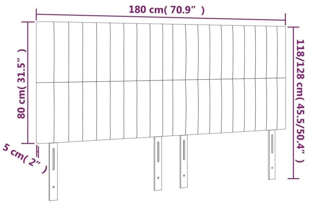 Κεφαλάρια Κρεβατιού 4 τεμ.Σκούρο Μπλε 90x5x78/88 εκ. Βελούδινο - Μπλε